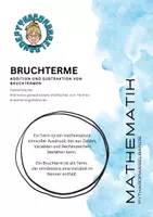 Vorschau - Arbeitsblätter - Mathematik_Bruchterme_Aufgabenpool mit Lösungswegen - Deckblatt