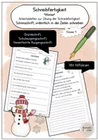Vorschau - Arbeitsblätter - Einführung Neue Lineatur 4. Klasse Schreibfertigkeit Schönschrift Winter (Schriften: GS, SAS, VA) - Deckblatt
