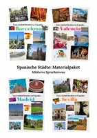 Vorschau - Arbeitsblätter - Spanische Städte MATERIALPAKET - MITTLERES Sprachniveau - Deckblatt
