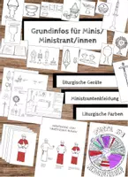 Vorschau - Mal- und Bastelvorlagen - Gegenstände und liturgische Farben in der Heiligen Messe/ der Liturgie - Deckblatt