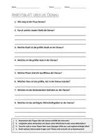 Vorschau - Arbeitsblätter - AB mit Fragen zum Thema "Donau" + Lösungsblatt + Mindmap + Infografik - Deckblatt