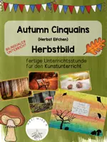 Vorschau - Mal- und Bastelvorlagen - Autumn Cinquains- Herbstbild gestalten - Deckblatt