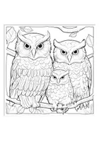 Vorschau - Mal- und Bastelvorlagen - Eulenfamilie zum Anmalen Freebie 3 Ausmalbilder - Seite 3