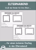Vorschau - Arbeitsblätter - Elternabend - Gruß der Kinder für ihre Eltern - Deckblatt