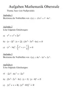 Vorschau - Arbeitsblätter - Mathematik Aufgaben Satz vom Nullprodukt - Seite 1