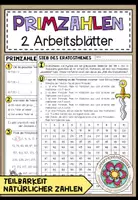 Vorschau - Arbeitsblätter - PRIMZAHLEN - 2 Arbeitsblätter - Deckblatt