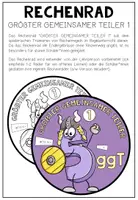 Vorschau - Mal- und Bastelvorlagen - ggT (größter gemeinsamer Teiler) - 2 Rechenräder - Seite 1