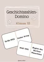 Vorschau - Mal- und Bastelvorlagen - Geschichtszahlen-Domino Klasse 10 - Deckblatt