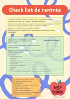 Aperçu - Outils du professeur - Check list de rentrée - Page de couverture
