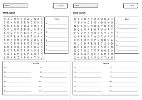 Aperçu - Feuilles d'exercices - Anglais - Vocabulaire : 12 Leçons + 13 jeux + 1 activité d'expression orale - Page 1