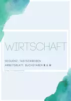 Vorschau - Arbeitsblätter - Griffweg und Tastschreibübungen für die Buchstaben R & U - Deckblatt