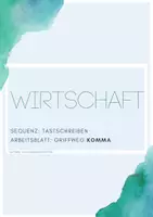 Vorschau - Arbeitsblätter - Griffweg und Tastschreibübungen für das Satzzeichen "Komma" - Deckblatt