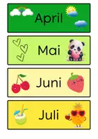 Vorschau - Bildkarten - Tafelkalender - Wochentage, Monate, Jahre, Jahreszeiten - 2 verschiedene Schriftarten! - Seite 3