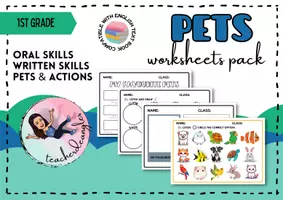 Vista previa - Hojas de trabajo - PETS WORKSHEETS: UNIT PACK - Portada