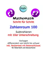 Vorschau - Arbeitsblätter - Subtraktion : Unterschreitung ZR 100 - Schritt für Schritt - Deckblatt