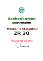 Vorschau - Stundenentwürfe - 70 Rechenkarten (Subtraktion ZR 30) inkl. App & Tipps - Deckblatt