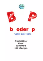 Vorschau - Arbeitsblätter - b oder p ANLAUT - Arbeitsblätter, Rätsel , Lückentext - Deckblatt