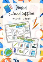 Aperçu - Apprentissages en autonomie - Bingo - School Supplies - The British Fox - Page de couverture