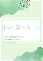 Vorschau - Lehrpläne/Lehrermaterial - Stoffverteilungsplan Lehrplan PLUS, Informatik 9 - Deckblatt