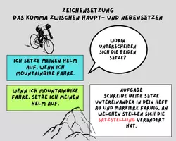 Vorschau - Arbeitsblätter - Satzgefüge - Komma zwischen Haupt- und Nebensätzen - Deckblatt