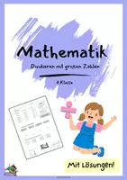 Vorschau - Arbeitsblätter - Mathematik Dividieren von großen Zahlen (mit Lösungen) | 4.Klasse 🧮➗ - Deckblatt