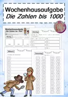 Vorschau - Arbeitsblätter - Wochenhausaufgaben Mathe Klasse 3 - Seite 1