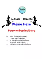 Vorschau - Arbeitsblätter - Aufsatz-Rezepte: Personenbeschreibung :"Die kleine Hexe" - Deckblatt