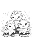 Vorschau - Mal- und Bastelvorlagen - Axolotl zum Anmalen Ausmalbilder Freebie - Seite 1