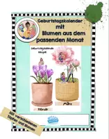 Vorschau - Poster - Geburtstagskalender Aquarell mit Blumen - Deckblatt