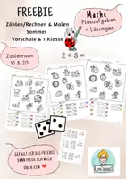 Vorschau - Arbeitsblätter - Kostenlose Arbeitsblätter Mathe, Zählen, Rechnen und Malen Sommer - Deckblatt