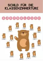 Vorschau - Anderer Materialtyp - Klassenzimmertürschild - Bärenklasse (Kreise) - Deckblatt