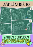 Vorschau - Aufgabenkarten - Ziffern schreiben (Zwergetafel) - Deckblatt