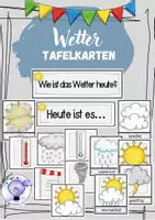 Vorschau - Präsentationen/Tafelbilder - Wetter Tafelkarten Tafelmaterial schwarze Version - Deckblatt