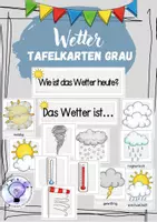 Vorschau - Präsentationen/Tafelbilder - Wetter Tafelkarten Tafelmaterial graue Version - Deckblatt