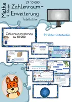 Vorschau - Unterrichtsreihen - Zahlenraum-Erweiterung 10000 - digitale Tafelbilder - Mathe 4 - Deckblatt