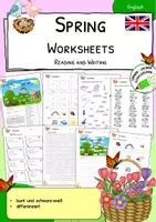 Vorschau - Stationenlernen - Frühling/ Spring - Englischmaterial - Words-Reading-Writing - Deckblatt