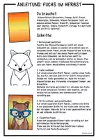 Vorschau - Mal- und Bastelvorlagen - Kleiner Fuchs mit Brille - Leichtes Kunstprojekt für den Herbst - Seite 1