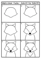 Vorschau - Mal- und Bastelvorlagen - Kleiner Fuchs mit Brille - Leichtes Kunstprojekt für den Herbst - Seite 2