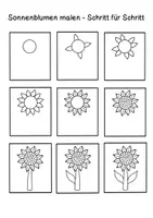 Vorschau - Arbeitsblätter - Doodle Sonnenblumen - Kunststunde für den Herbst 🌻 - Seite 3