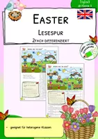Vorschau - Arbeitsblätter - Ostern/ Easter - PREPOSITIONS - Lesespurgeschichte - Deckblatt
