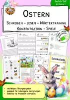 Vorschau - Spiele - Ostern - Deutsch - Lesen-Schreiben-Lernwörter - ab Klasse 1 - Deckblatt