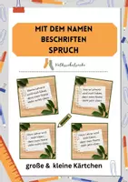 Vorschau - Poster - Mit dem Namen beschriften - Spruchkärtchen - Deckblatt