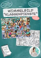 Vorschau - Unterrichtsreihen - Wimmelbild Bildkarte "Klassendienste" / Schulalltag - Deckblatt