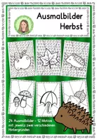 Vorschau - Mal- und Bastelvorlagen - Ausmalbilder Herbst - Deckblatt