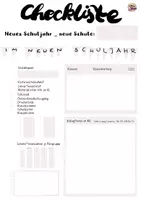 Vorschau - Arbeitsblätter - Checklisten neue Schule - Liste Schuljahresanfang - Seite 1