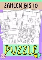 Vorschau - Arbeitsblätter - Puzzle Zahlen bis 10 - Deckblatt