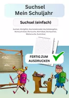 Vorschau - Arbeitsblätter - Suchsel Mein Schuljahr, einfach, Wortgitter, Buchstabensalat, Buchstabengitter, Wortsuchrätsel, Wortsuche, Worträtsel, Wortsuchsel, Wörtersuche, Suchrätsel - Deckblatt