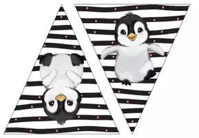 Vorschau - Mal- und Bastelvorlagen - Wimpelkette für deine Pinguinklasse - Willkommen - Seite 1