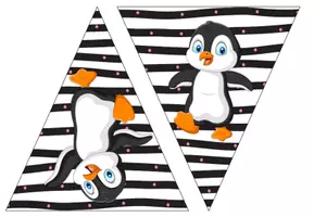 Vorschau - Mal- und Bastelvorlagen - Wimpelkette für deine Pinguinklasse - Willkommen - Seite 2
