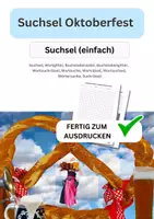 Vorschau - Arbeitsblätter - Suchsel Oktoberfest, einfach, Wortgitter, Buchstabensalat, Buchstabengitter, Wortsuchrätsel, Wortsuche, Worträtsel, Wortsuchsel, Wörtersuche, Suchrätsel - Deckblatt